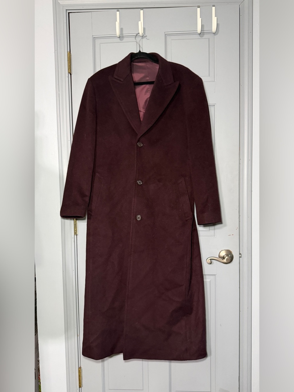 Oxford Leather Shop Korea Custom Tailored Wool Overcoat Burgundy Long Coat